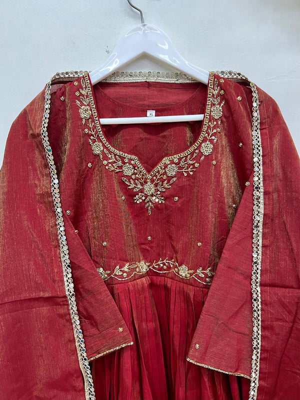 Long gown with dupetta